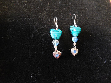 Blue Italian Murano Glass Earrings