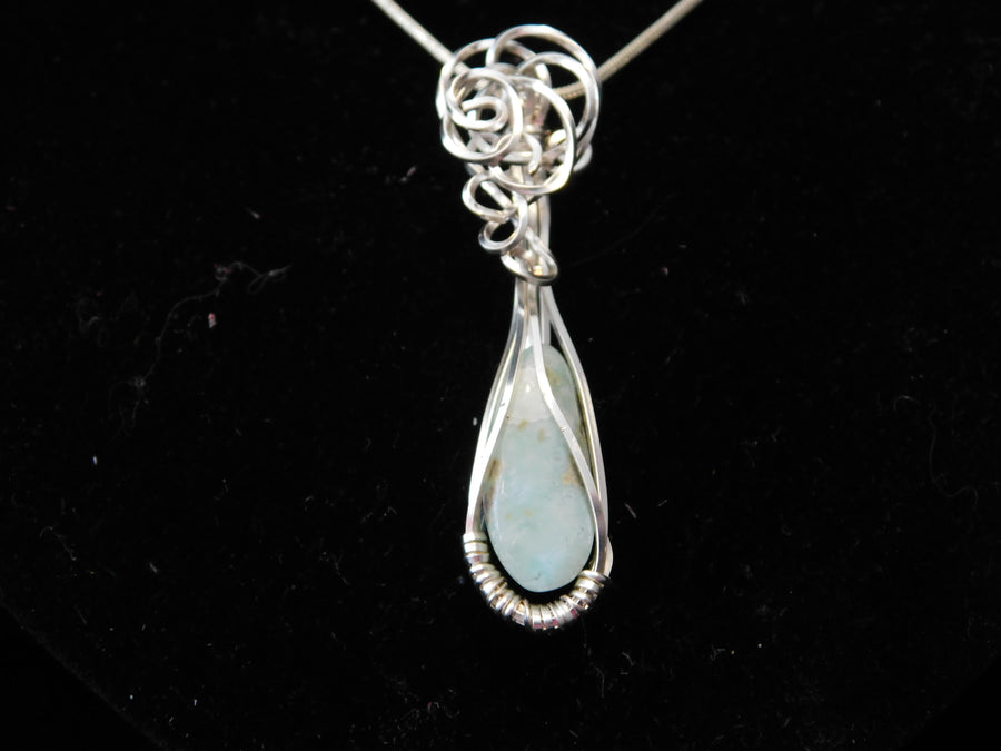 Wire wrapped Larimar Necklace