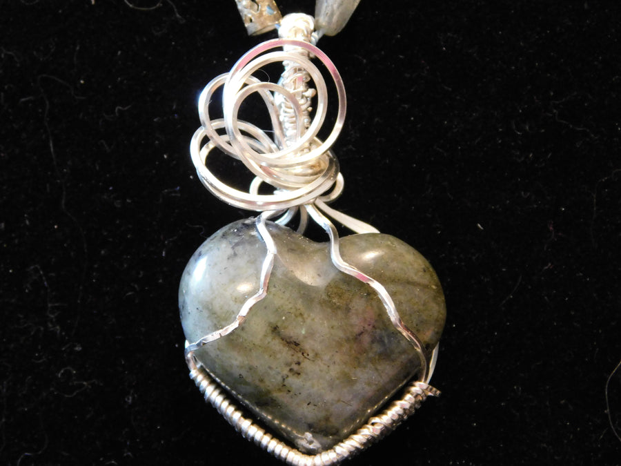 Labradorite heart Necklace