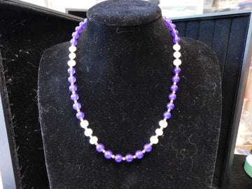 Amethyst with Fresh Water Pearl Necklace