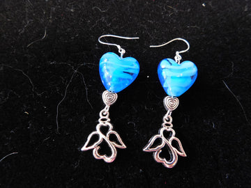 Blue Italian Murano Glass Earrings